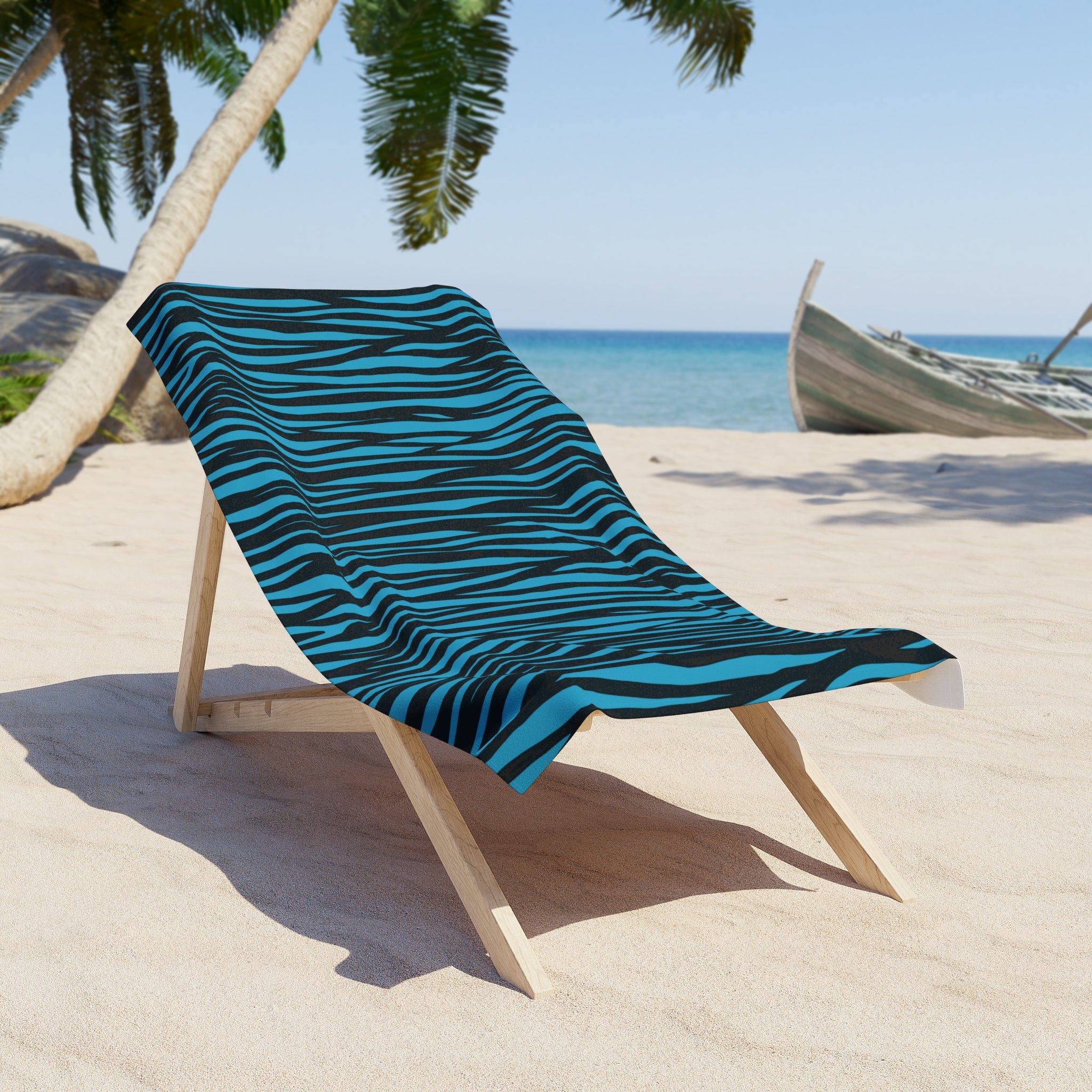 Vibrant Tiger Striped Beach Towel - Fun Summer Essential for Relaxing & Sunbathing